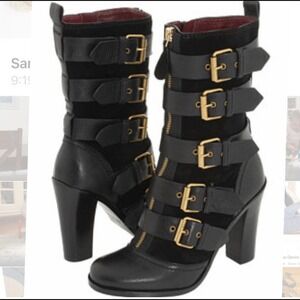 Marc by Marc Jacobs Buckled Leather and Suede Boots